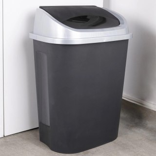 Grupa Orion Sp. z o.o. Kosz na Śmieci do Kuchni Plastikowy Czarny Uniwersalny VILDE 50 l
