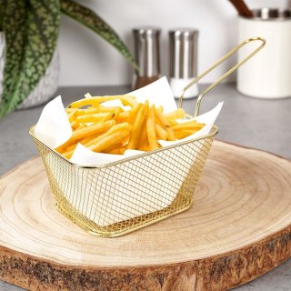 Grupa Orion Sp. z o.o. Koszyk do serwowania smażenia frytek przekąsek stalowy złoty