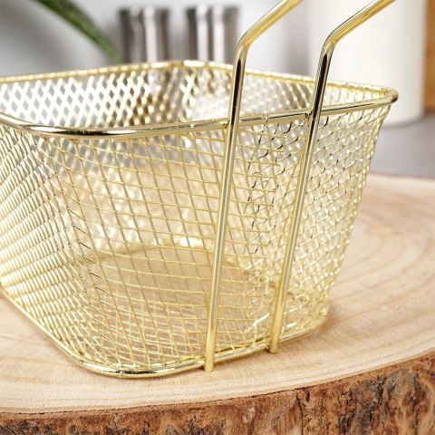 Grupa Orion Sp. z o.o. Koszyk do serwowania smażenia frytek przekąsek stalowy złoty