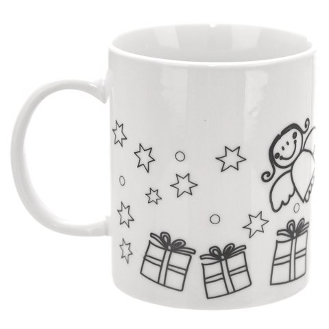 Grupa Orion Sp. z o.o. Kubek do Malowania z Farbami Porcelanowy 350 ml ORION z Pędzelkiem