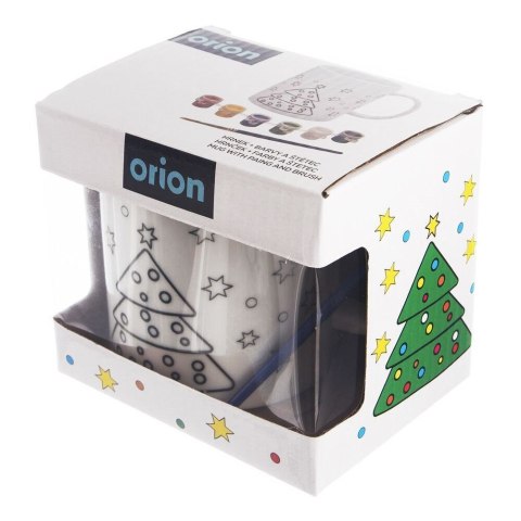 Grupa Orion Sp. z o.o. Kubek do Malowania z Farbami Porcelanowy 350 ml ORION z Pędzelkiem