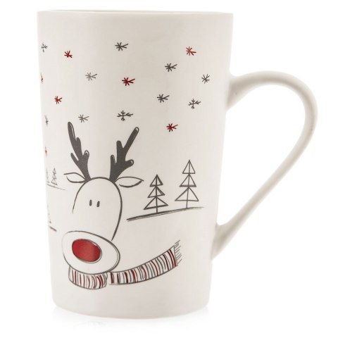 Grupa Orion Sp. z o.o. Kubek Porcelanowy 430 ml ORION Renifer Świąteczny do Zmywarki Mikrofalówki