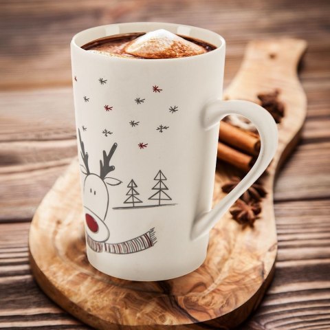 Grupa Orion Sp. z o.o. Kubek Porcelanowy 430 ml ORION Renifer Świąteczny do Zmywarki Mikrofalówki