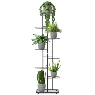 Grupa Orion Sp. z o.o. Kwietnik Stojak Kaskada Metalowy Czarny 8-poziomowy VILDE 142 cm