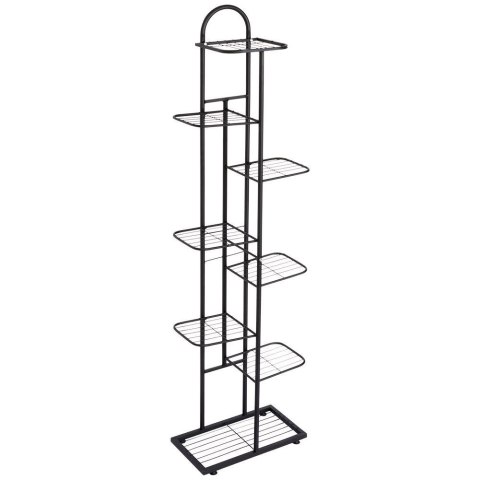 Grupa Orion Sp. z o.o. Kwietnik Stojak Kaskada Metalowy Czarny 8-poziomowy VILDE 142 cm
