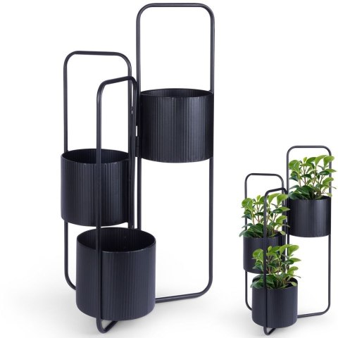 Grupa Orion Sp. z o.o. Kwietnik Stojak na Kwiaty Metalowy Kaskada 3-poziomowy VILDE 33x24x57 cm