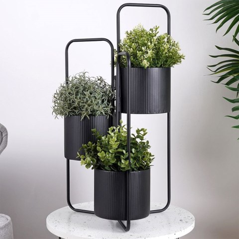 Grupa Orion Sp. z o.o. Kwietnik Stojak na Kwiaty Metalowy Kaskada 3-poziomowy VILDE 33x24x57 cm