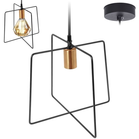Grupa Orion Sp. z o.o. Lampa Sufitowa Wisząca Metalowa Czarna Złota 32 x 29 cm VILDE Loft