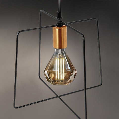 Grupa Orion Sp. z o.o. Lampa Sufitowa Wisząca Metalowa Czarna Złota 32 x 29 cm VILDE Loft