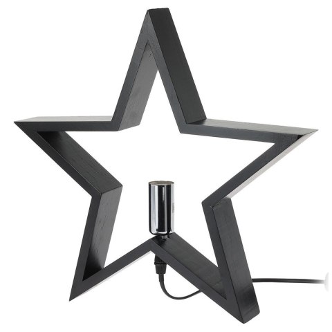 Grupa Orion Sp. z o.o. Lampka Stołowa Drewniana Czarna Gwiazda Ozdobna VILDE 34,5 cm