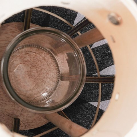 Grupa Orion Sp. z o.o. Lampion na Świeczkę Drewniany Czarny 22 x 24 cm ORION ze Szklanym Wkładem