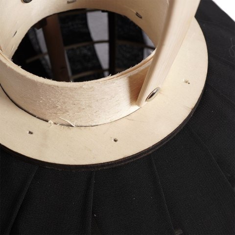 Grupa Orion Sp. z o.o. Lampion na Świeczkę Drewniany Czarny 22 x 24 cm ORION ze Szklanym Wkładem