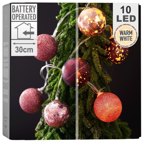 Grupa Orion Sp. z o.o. Lampki Bombki Świecące 10 led Fioletowe 4 cm ORION na Baterie