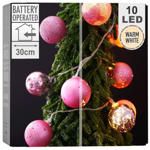 Grupa Orion Sp. z o.o. Lampki bombki świecące 10 LED różowe 4 cm