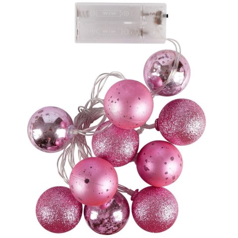 Grupa Orion Sp. z o.o. Lampki bombki świecące 10 LED różowe 4 cm