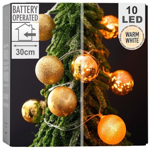 Grupa Orion Sp. z o.o. Lampki bombki świecące 10 LED złote 4 cm