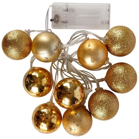 Grupa Orion Sp. z o.o. Lampki bombki świecące 10 LED złote 4 cm