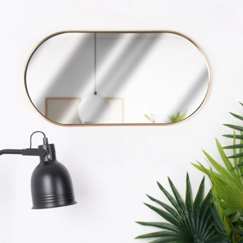 Grupa Orion Sp. z o.o. Lustro Ścienne Owalne Złota Rama 50 x 25 cm Pionowo Poziomo VILDE