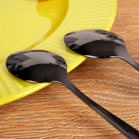 Grupa Orion Sp. z o.o. Łyżeczki do Herbaty Stal Nierdzewna Czarne BLACK 2 Szt. 14,5 cm ORION