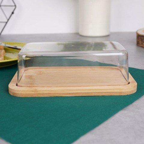 Grupa Orion Sp. z o.o. Maselnica maselniczka bambusowa z przezroczystą pokrywką pojemnik na masło