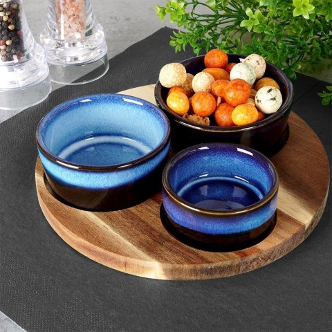 Grupa Orion Sp. z o.o. Zestaw Miseczki na Przekąski Ceramiczne na Tacy EXCELLENT HOUSEWARE 4 el.