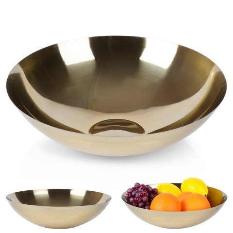 Grupa Orion Sp. z o.o. Miska do Serwowania Podawania Sałatek Przekąsek Stalowa Złota VILDE 27,5 cm
