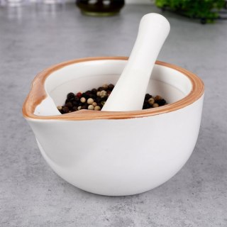 Grupa Orion Sp. z o.o. Moździerz do Przypraw Ceramiczny Biały EXCELLENT HOUSEWARE 12,5x10,5x6 cm