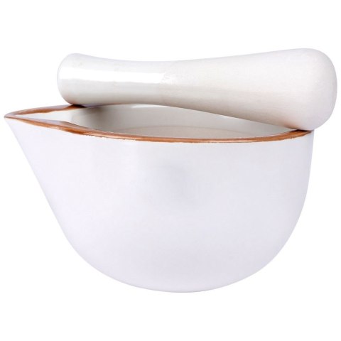 Grupa Orion Sp. z o.o. Moździerz do Przypraw Ceramiczny Biały EXCELLENT HOUSEWARE 12,5x10,5x6 cm