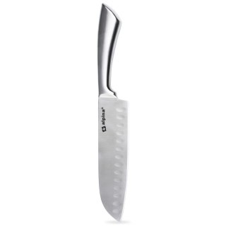 Grupa Orion Sp. z o.o. Nóż Santoku Japoński Stalowy Kuchenny Nierdzewny Solidny ALPINA 31 x 4,5 cm