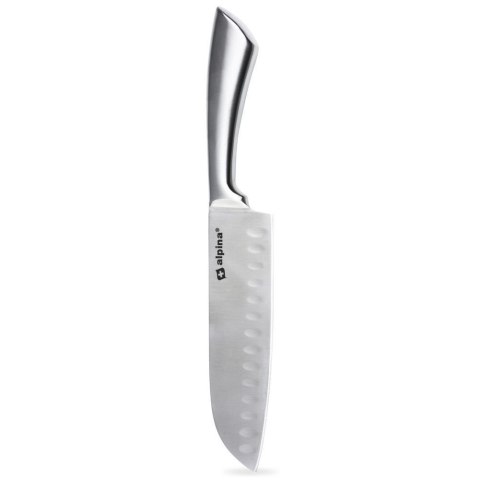 Grupa Orion Sp. z o.o. Nóż Santoku Japoński Stalowy Kuchenny Nierdzewny Solidny ALPINA 31 x 4,5 cm