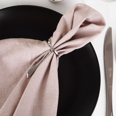 Grupa Orion Sp. z o.o. Obrączki na Serwetki 4 szt. Metalowe Srebrne Sztućce Solidne Trwałe VILDE