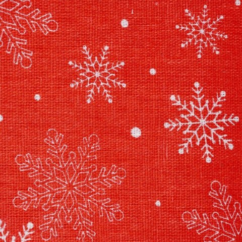 Grupa Orion Sp. z o.o. Obrus Plamoodporny Czerwony 180 x 130 cm Płatki Śniegu EXCELLENT HOUSEWARE