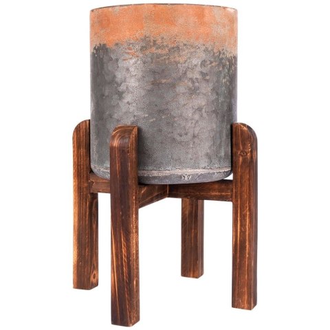 Grupa Orion Sp. z o.o. Osłonka na Doniczkę na Stojaku Stalowa Retro Dekoracyjna ORION 24 x 36 cm