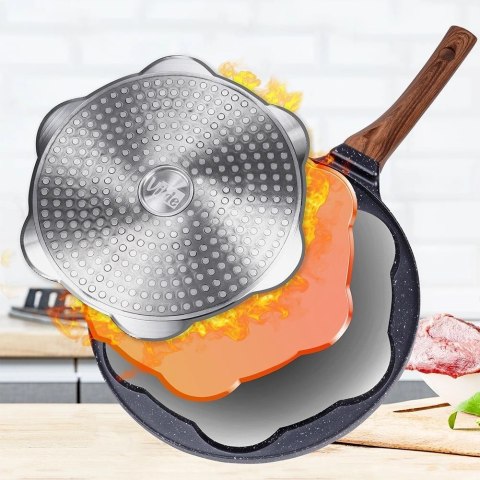 Grupa Orion Sp. z o.o. Patelnia do Jajek Placków Granitowa Nieprzywierająca 7 Otworów VILDE 26 cm