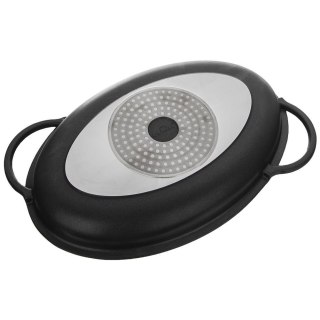 Grupa Orion Sp. z o.o. Patelnia Grillowa Granitowa 43 x 28 x 6 cm ORION z Dozownikiem Pokrywa