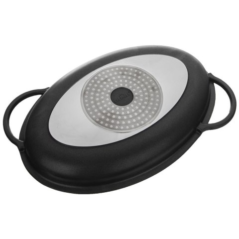 Grupa Orion Sp. z o.o. Patelnia Grillowa Granitowa 43 x 28 x 6 cm ORION z Dozownikiem Pokrywa