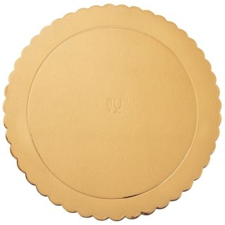 Grupa Orion Sp. z o.o. Podkład pod Tort Okrągły Sztywny Złoty 32 cm ORION Tektura Dekoracyjna
