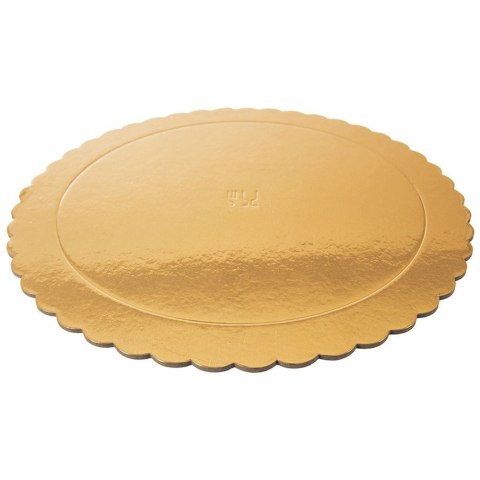 Grupa Orion Sp. z o.o. Podkład pod Tort Okrągły Sztywny Złoty 32 cm ORION Tektura Dekoracyjna