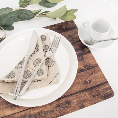 Grupa Orion Sp. z o.o. Podkładka na Stół Wzór Deska Ciemna 43 x 30 cm ORION Mata PCV