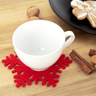 Grupa Orion Sp. z o.o. Podstawki pod Kubek Filcowe Płatek Śniegu 6 szt. 13,5 cm ORION Czerwone