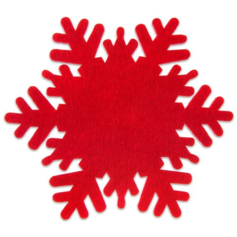 Grupa Orion Sp. z o.o. Podstawki pod Kubek Filcowe Płatek Śniegu 6 szt. 13,5 cm ORION Czerwone
