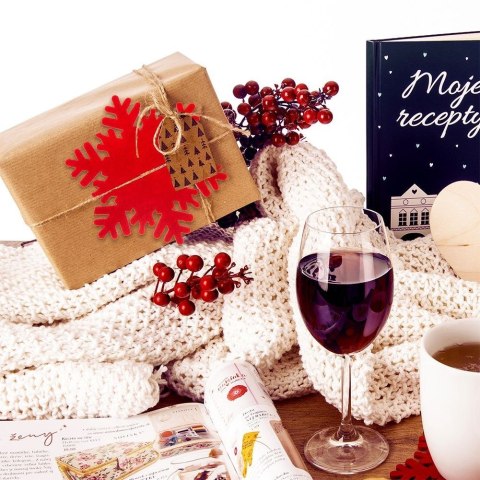 Grupa Orion Sp. z o.o. Podstawki pod Kubek Filcowe Płatek Śniegu 6 szt. 13,5 cm ORION Czerwone