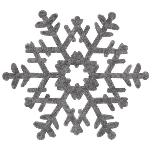 Grupa Orion Sp. z o.o. Podstawki pod Kubek Filcowe Płatek Śniegu 6 szt. 13,5 cm ORION Szare
