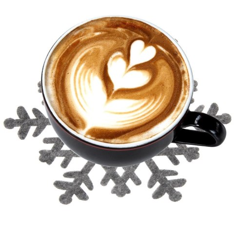 Grupa Orion Sp. z o.o. Podstawki pod Kubek Filcowe Płatek Śniegu 6 szt. 13,5 cm ORION Szare