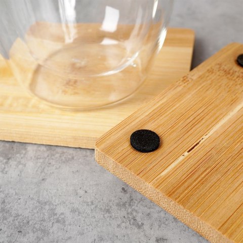 Grupa Orion Sp. z o.o. Podstawki pod Kubek Bambusowe Kwadratowe 4 szt. 9,7 cm EXCELLENT HOUSEWARE