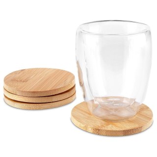 Grupa Orion Sp. z o.o. Podstawki pod Kubek Bambusowe Okrągłe 4 szt. 9,7 cm EXCELLENT HOUSEWARE