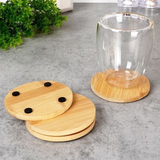 Grupa Orion Sp. z o.o. Podstawki pod Kubek Bambusowe Okrągłe 4 szt. 9,7 cm EXCELLENT HOUSEWARE