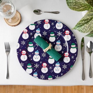 Grupa Orion Sp. z o.o. Podtalerz Świąteczny Bałwan Granatowy 33 cm VILDE Dekoracja Stołu