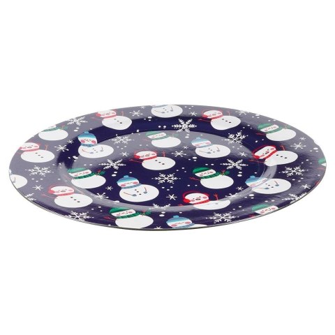 Grupa Orion Sp. z o.o. Podtalerz Świąteczny Bałwan Granatowy 33 cm VILDE Dekoracja Stołu