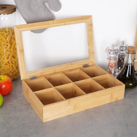 Grupa Orion Sp. z o.o. Organizer na Herbatę Bambusowy EXCELLENT HOUSEWARE 32 x 20 x 6,5 cm 8 el.